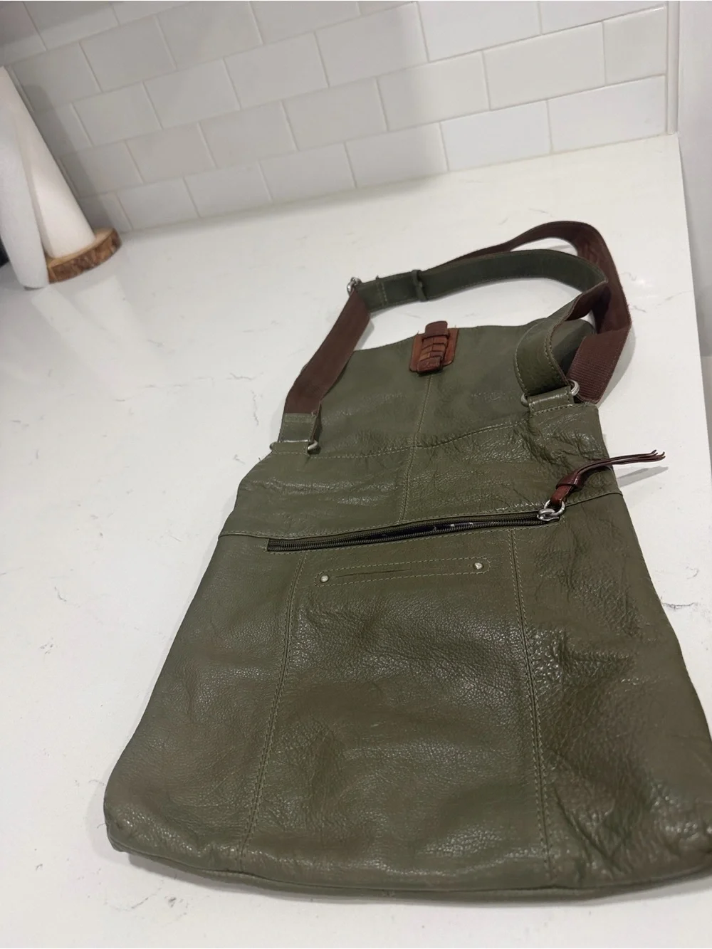 Olive Green Men’s Crossbody Sling Bag